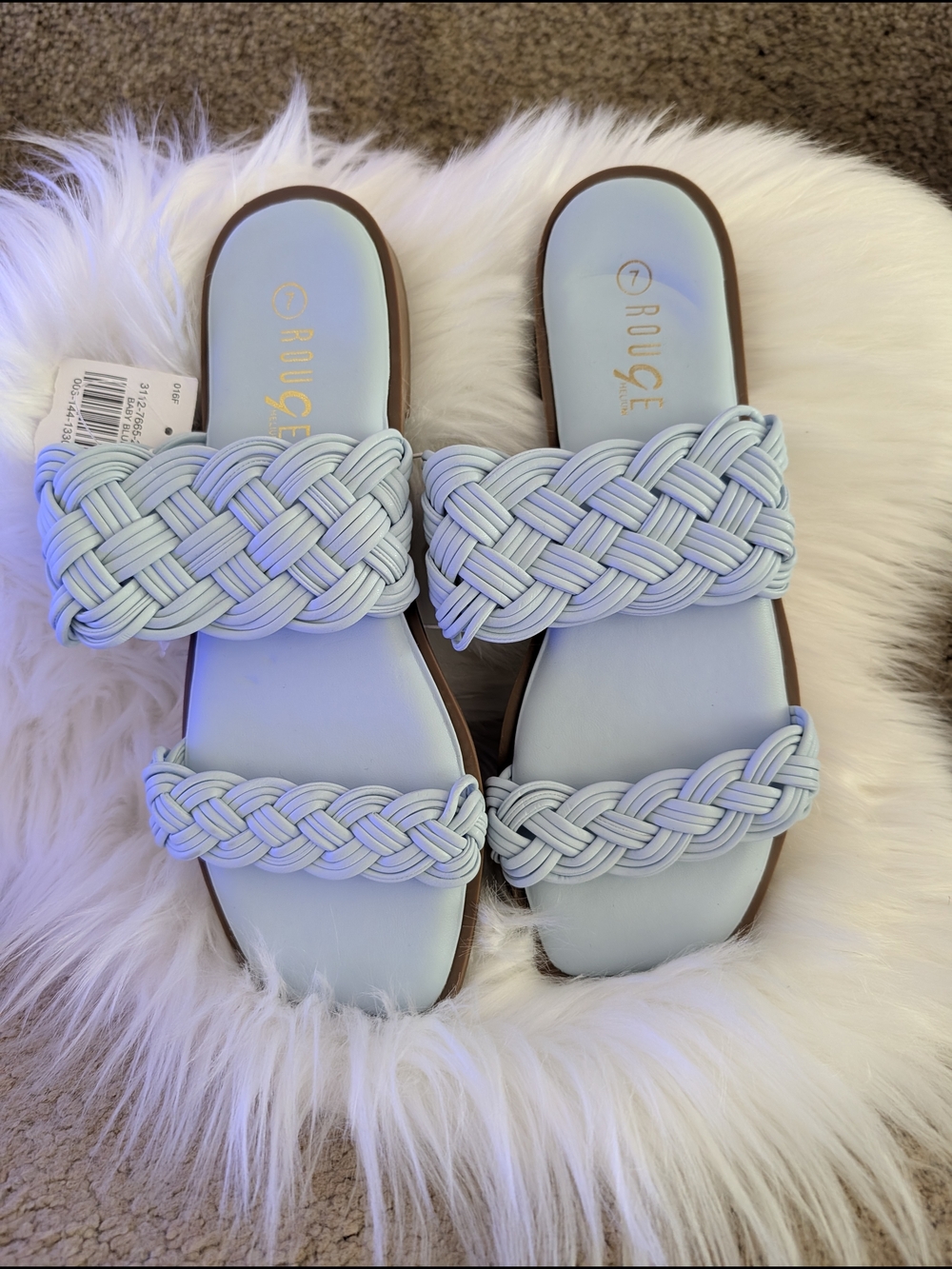 Rouge Helium Light Lilac Braided Slide Sandals
